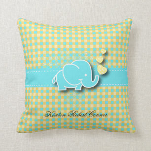 Geel en blauw gekleurd Baby Kussen