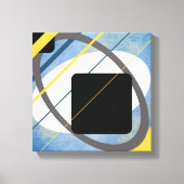 Geel en blauw Geometrisch design omlijnd Canvas (Voorkant)