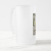 Geel en Blauw Koningin Angelfish Matglas Bierpul (Voorkant links)