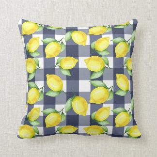 Geel en blauw Lemon floral Pillow Kussen