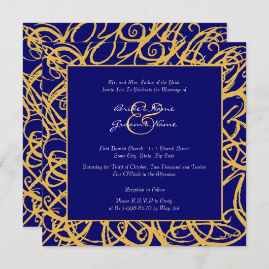 Geel en blauw Lijst Weddenschap Kaart (Voorkant / Achterkant)