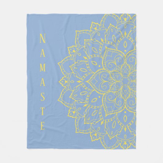 Geel en blauw Mandala Fleece Blanket (Voorkant)