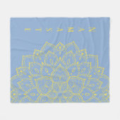 Geel en blauw Mandala Fleece Blanket (Voorkant (Horizontaal))