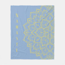 Geel en blauw Mandala Fleece Blanket