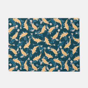 Geel en blauw patroon - Koi Fish Deurmat