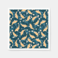Geel en blauw patroon - Koi Fish