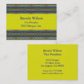 geel en blauw patroon visitekaartje (Voorkant / Achterkant)