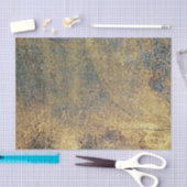 Geel en blauw, robuust metalen patroon tissuepapier (Craft)