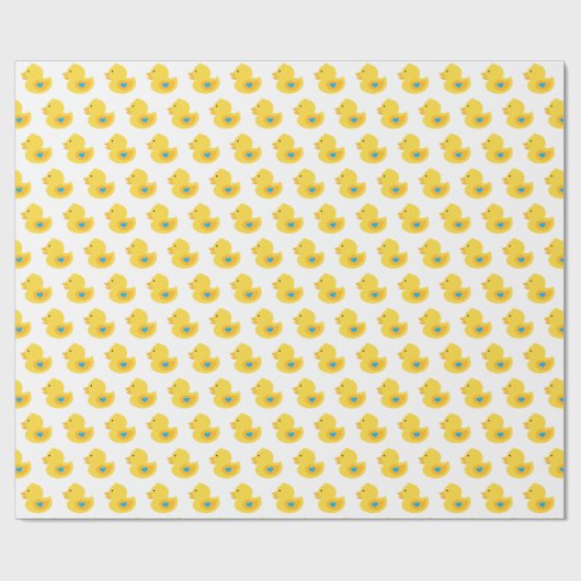 Geel en blauw Rubber Ducky Cadeaupapier (Vlak)