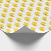 Geel en blauw Rubber Ducky Cadeaupapier (Hoek)