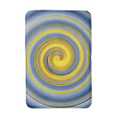 Geel en blauw spiraalpatroon badmat (Voorkant Verticaal)