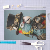  geel en blauw steampunk papegaai tissuepapier (Craft)