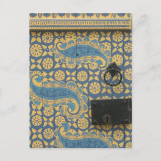 Geel en blauw Tallinn, Estland Wooden Doorway Briefkaart