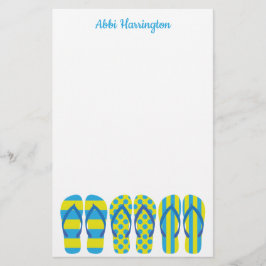 Geel en blauw Teenslipper - Aangepaste artikelen Briefpapier