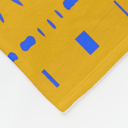 Geel en blauw tribaal Chevron-ontwerp Fleece Deken (Hoek)