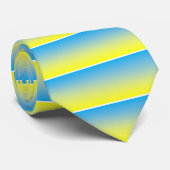 Geel en blauw, twee tonnen stropdas (Opgerold)