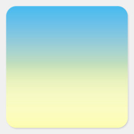 Geel en blauw, twee tonnen vierkante sticker