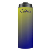 Geel en blauw verloopontwerp thermosbeker (Voorkant)