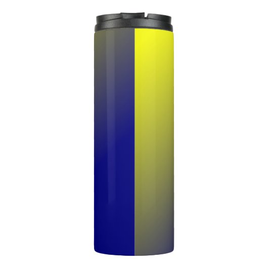 Geel en blauw verloopontwerp thermosbeker (Achterkant)