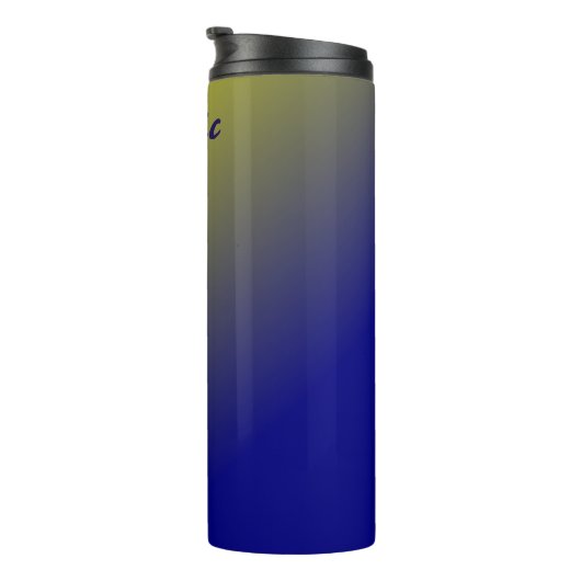 Geel en blauw verloopontwerp thermosbeker (Geroteerd rechts)