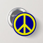 Geel en Blauw Vredessymbool Ronde Button 5,7 Cm (Voorkant /achterkant)