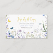 Geel en blauw Waterverf - Floral Script Cleaning Visitekaartje (Voorkant)