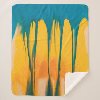 GEEL EN BLAUWE APPARAAT SHERPA DEKEN