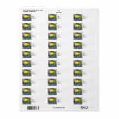 Geel en Blauwe Tang Vis Etiket (Full Sheet)