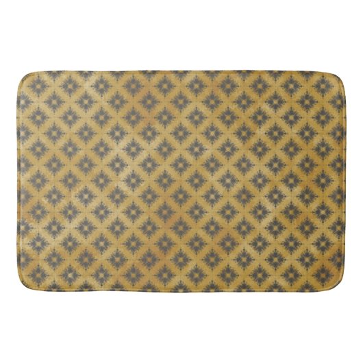 Geel en Brons Diamant Burst Patroon Badmat (Voorkant)