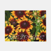 Geel en Brons Rudbeckias Bloemen Welkom Deurmat (Voorkant)
