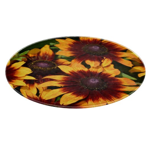Geel en Bronze Rudbeckias Floral Snijplank (Hoek)