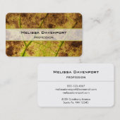 Geel en bruin Autumn Macro Leaf Visitekaartje (Voorkant / Achterkant)