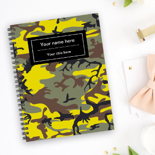 Geel en Bruin Camo, Camouflage, Militair, Leger Notitieboek