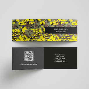 Geel en Bruin Camo, Camouflage, Militair, Leger Visitekaartjes