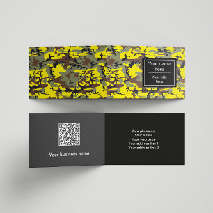 Geel en Bruin Camo, Camouflage, Militair, Leger Visitekaartjes