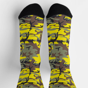 Geel en bruin camouflage, militair, leger sokken