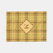 Geel en bruin geruite fleece deken (Voorkant (Horizontaal))