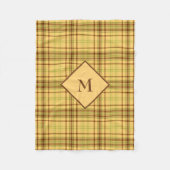 Geel en bruin geruite fleece deken (Voorkant)