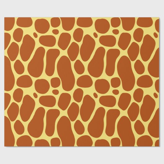 Geel en bruin Giraffe Cadeaupapier (Vlak)