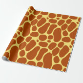Geel en bruin Giraffe Cadeaupapier (Uitgerold)