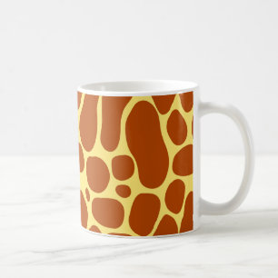 Geel en bruin Giraffe Koffiemok