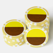Geel en bruin hout poker chips (Opstapeling)