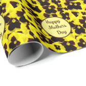 Geel en bruin pansies Moederdag, Cadeaupapier (Rol Hoek)