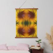 Geel en bruin Whirlpool Abstracte kunst Hangend Wandkleed (Slaapkamer)
