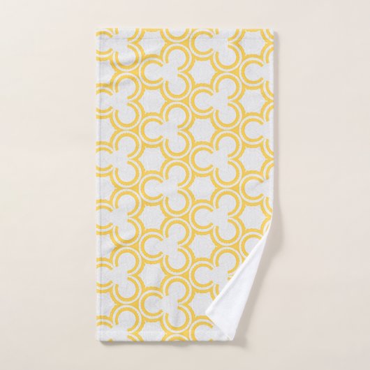Geel en crèmepatroon bad handdoek (Handdoek)