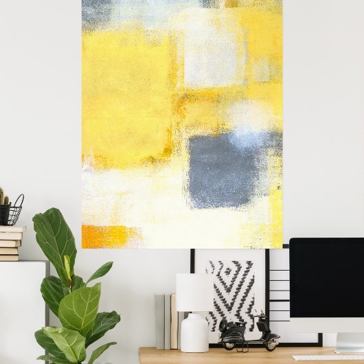 'Geel en geel' Abstract Poster (Thuiskantoor)