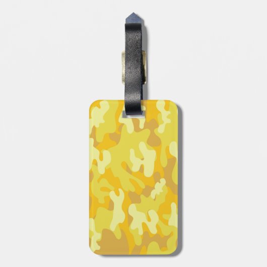 Geel en Gold Camo-ontwerp Bagagelabel (Achterkant verticaal)