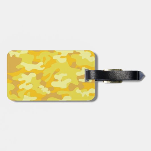 Geel en Gold Camo-ontwerp Bagagelabel (Achterkant horizontaal)