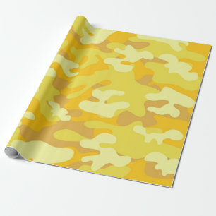 Geel en Gold Camo-ontwerp Cadeaupapier