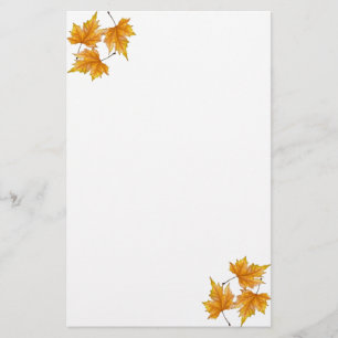 Geel en gouden paardebladeren briefpapier